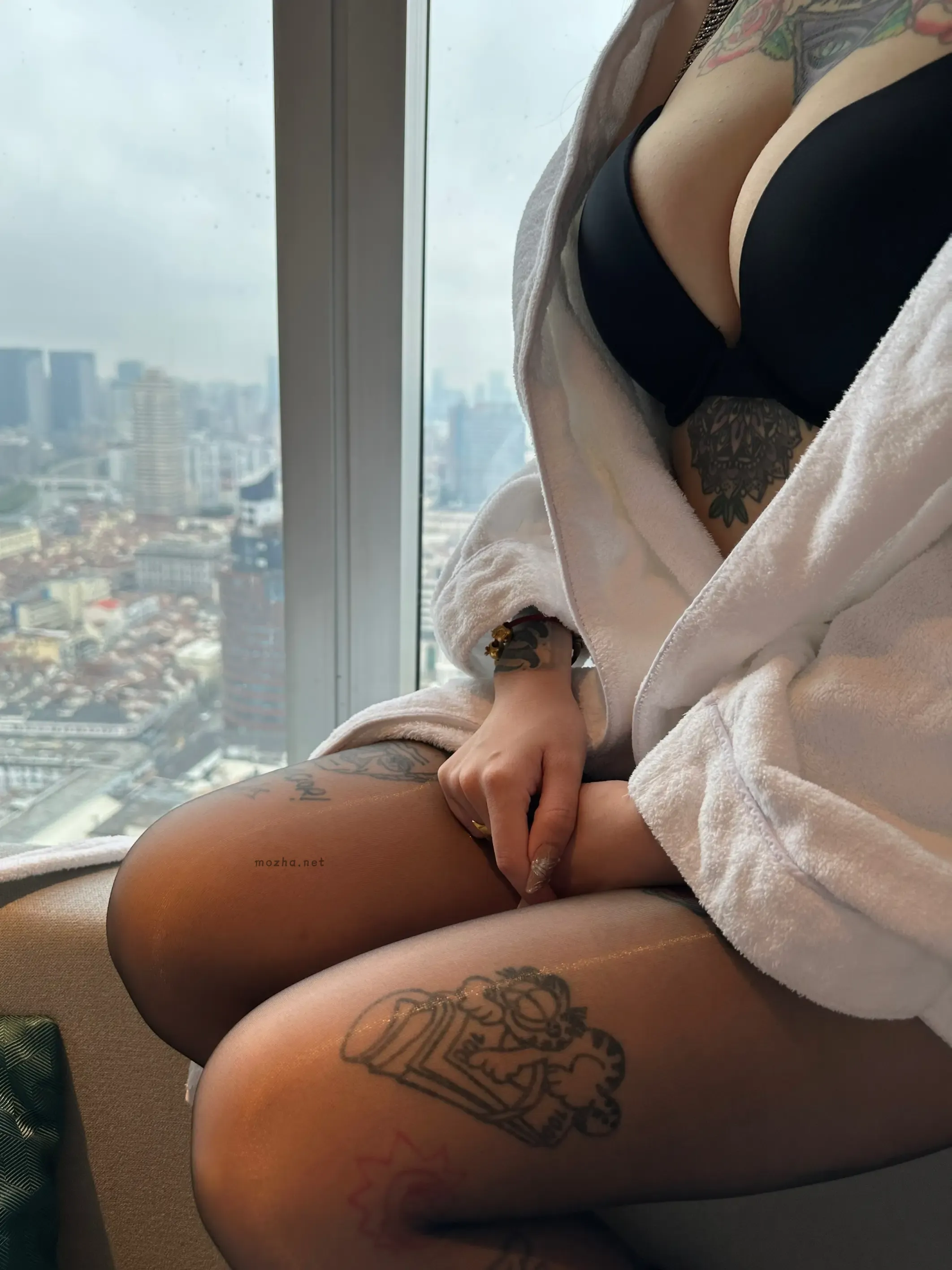 卡通百科老王 – 浴袍里的油光黑丝【22P】